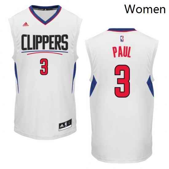 Womens Adidas Los Angeles Clippers 3 Chris Paul Authentic White Home NBA Jersey